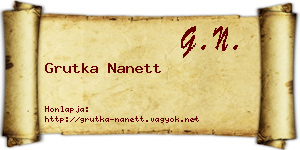 Grutka Nanett névjegykártya